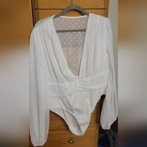 White sheer bodysuit